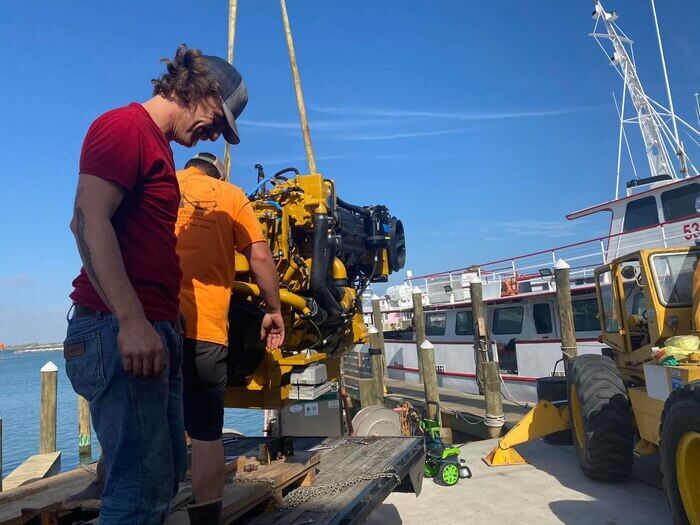 Wharf Cat Gets New C18 Engine for Fishing in Port Aransas